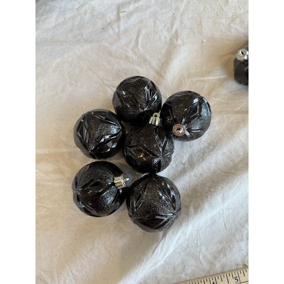 25 Black White Christmas Tree Ornament Assortment 22 Shatterproof 3 Glass Asst - Picture 7 of 9